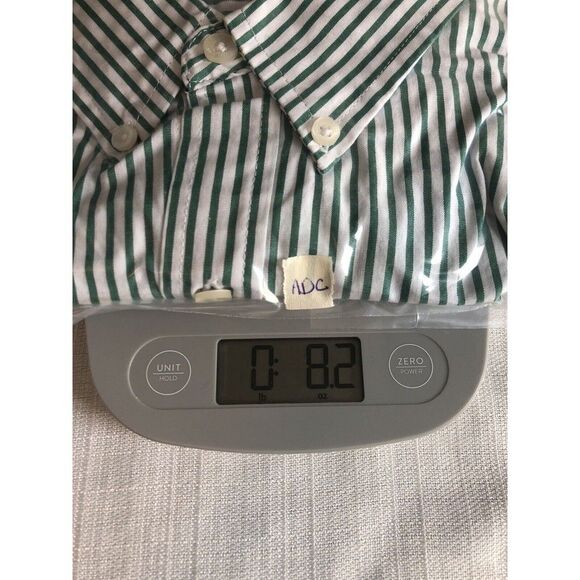 US Polo Assn. XL Cotton Blend Button Up Shirt Green White Stripes Horse Logo - Picture 15 of 16